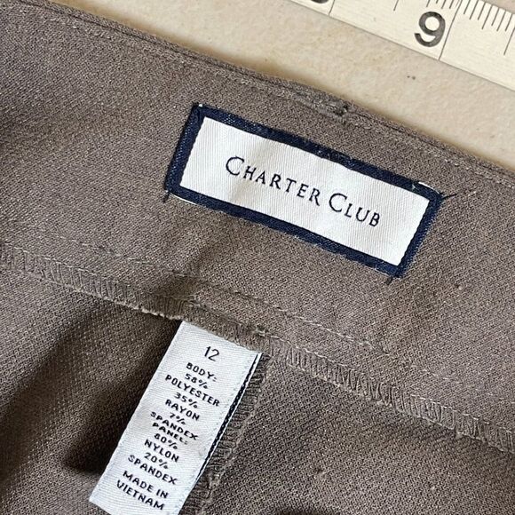 Charter Club Trouser Pants Brown 12 - Picture 8 of 11